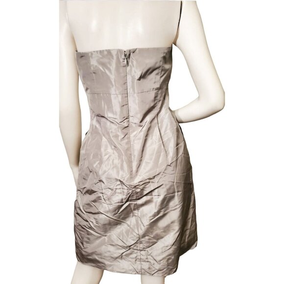 Y2K New J. Crew 8 Mini Dress Silk Strapless Party Bow Prom Party Formal Pockets - Picture 4 of 13